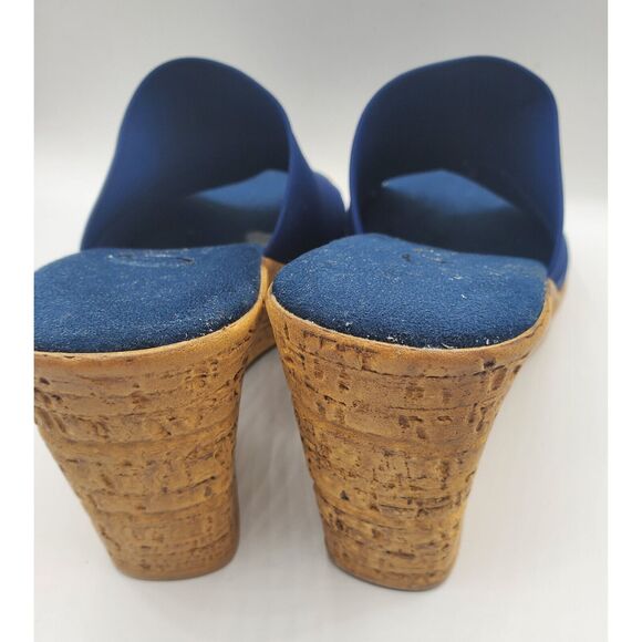 ONEX Womens Christina Open Toe Wedge Heel Sandals - Navy, 7M EUC - Picture 4 of 6